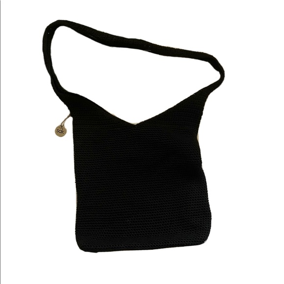 SOLD! THE SAK CLASSIC BLACK KNIT BAG - Picture 2 of 7